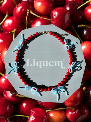 フリマやるデェで大好評だった<br>ビーズリボンネックレス(RDBL）の受注販売が決定！