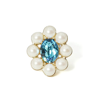 パールブルームミニoneピアス（アクアマリン）