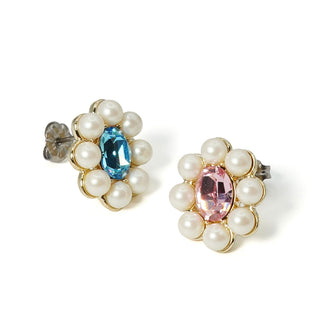 パールブルームミニoneピアス（アクアマリン）