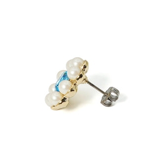パールブルームミニoneピアス（アクアマリン）