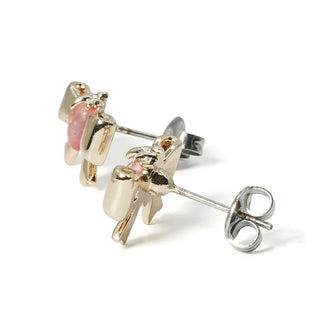 Strawberry Bow Pierced Earrings