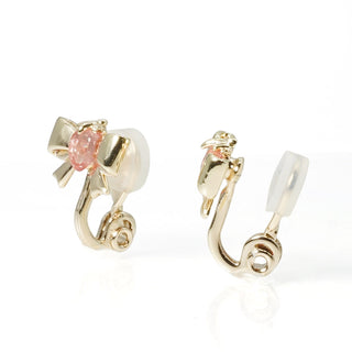 Strawberry Bow clip on earrings