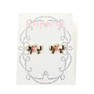 Strawberry Bow clip on earrings