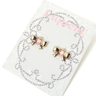 Strawberry Bow clip on earrings