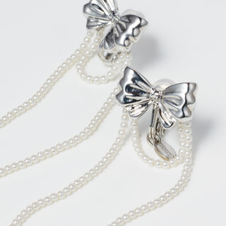 リボンベールイヤリング