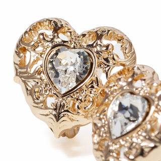 Rococo Heart clip on Earrings