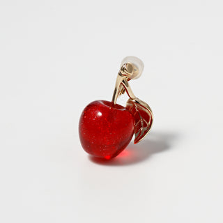 Apple clip on earrings (Red)