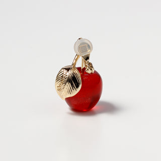 Apple clip on earrings (Red)
