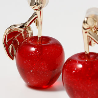 Apple clip on earrings (Red)