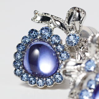 gemリボンハートイヤリング（タンザナイト）