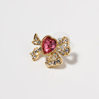 Rosette Jewel Ribbon Earrings