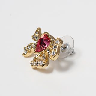 Rosette Jewel Ribbon Earrings