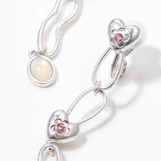 new connect heart clip on earrings