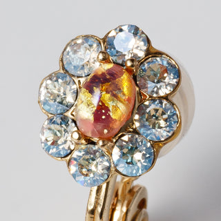 Vintage Glass Bloom Mini One clip on earring (Fortune Sunrise)