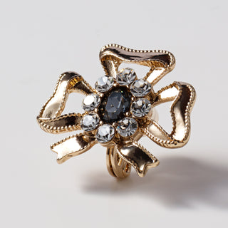 Classic Ribbon Bloom clip on earrings