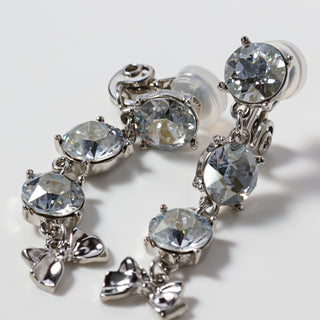 Girlish ribbon clip on earrings (one tone)