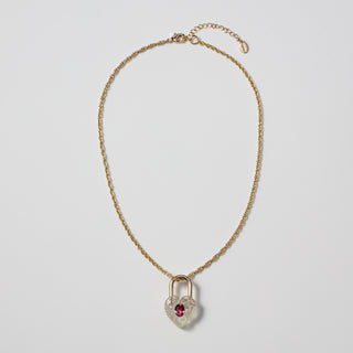 Heart Gem Key Necklace