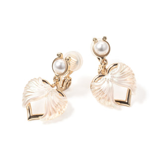 art nouveau heart clip on earrings