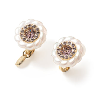 Miniature bavaroise clip on earrings (pearl)