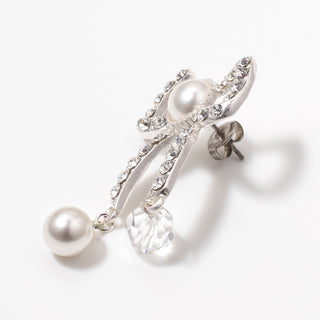 YUKI × Liquem / Silver ribbon earrings
