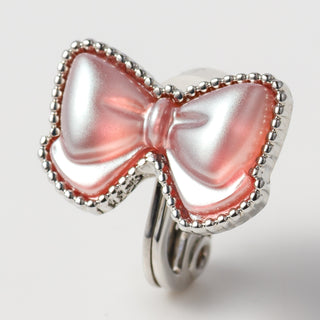 Eternal Ribbon clip on earrings (PK Pearl)