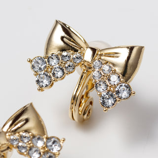 Sparkle Ribbon clip on earrings