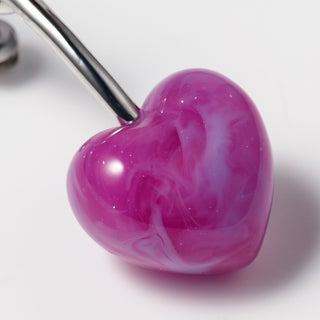 [PLAZA POPUP Exclusive] Heart Cherry Earrings (Grape Nougat)
