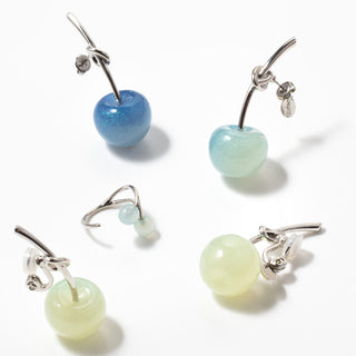 Color-changing cherry clip on earrings (GRN/BL)