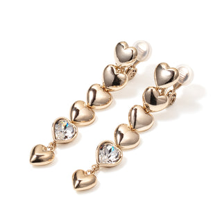 six heart clip on earrings