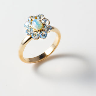 Vintage Glass Bloom Ring (Fortune Mist)
