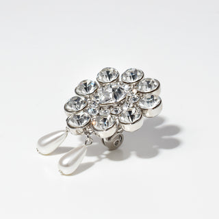 大型寶石心型吊墜耳環