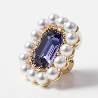 Deformed clip on earrings (tanzanite)