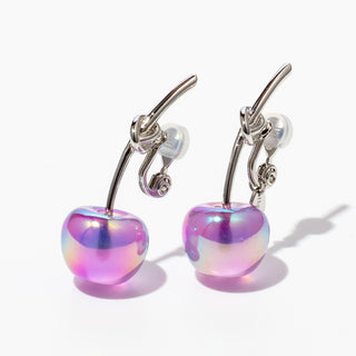 Color-changing Cherry clip on Earrings (Aurora)