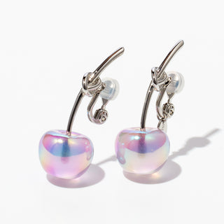 Color-changing Cherry clip on Earrings (Aurora)