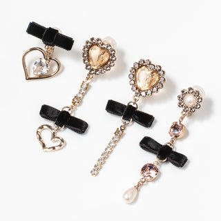 manaka inaba × Liquem / Vintage heart earrings that will make you feel taller