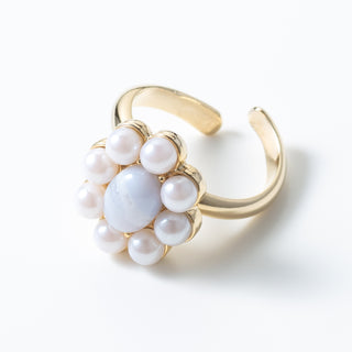 Special monthly ring (blue lace x pearl)