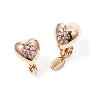 Petite Floral Heart clip on Earrings