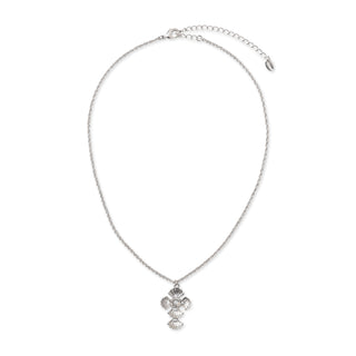 Shell cross necklace (silver/crystal)