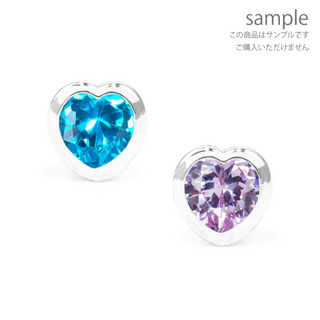 [sample] Bicolor My Heart Earrings