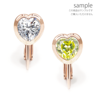 [sample] Bicolor My Heart Earrings