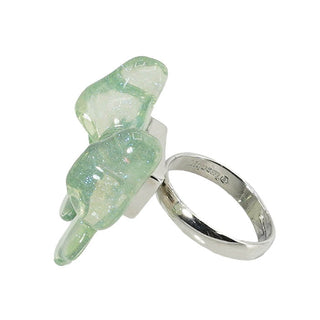 嬰兒蝴蝶結戒指（綠色）