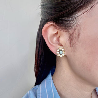 海底ブルームミニoneイヤリング（ムーンオーシャン）