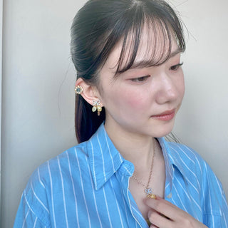 Ribbon Lemon clip on earrings