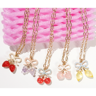 Ribbon Peach Necklace