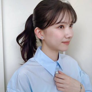 紫水晶愛心耳環