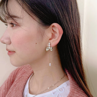 Romantic Ribbon clip on earrings