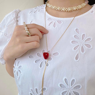 RED LOVE long necklace