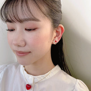 Love Letter clip on earrings (Baby Pink)