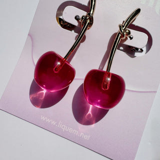 Kids Cherry Earrings (Passion Pink)