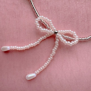 ribbon bead necklace